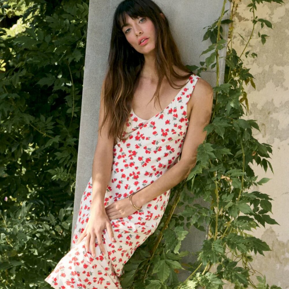 NEW Z Supply Creme /Red  Hana La Rose Dress S